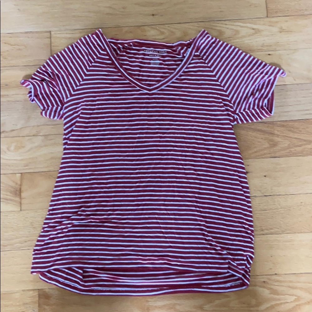 Red and white stripped top
